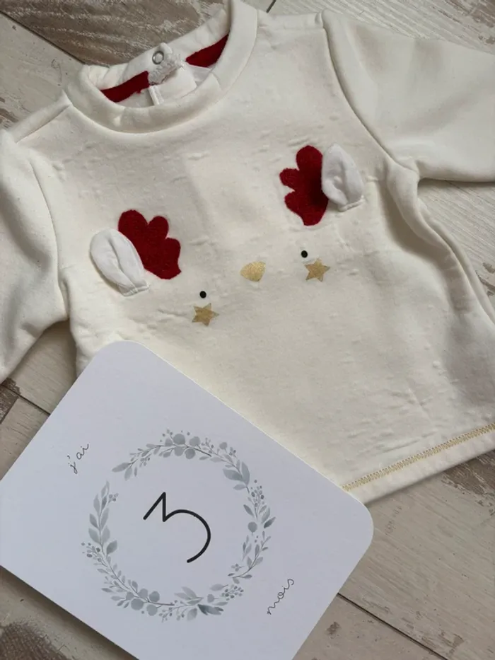 Pull renne Noël confortable et doux 3 mois