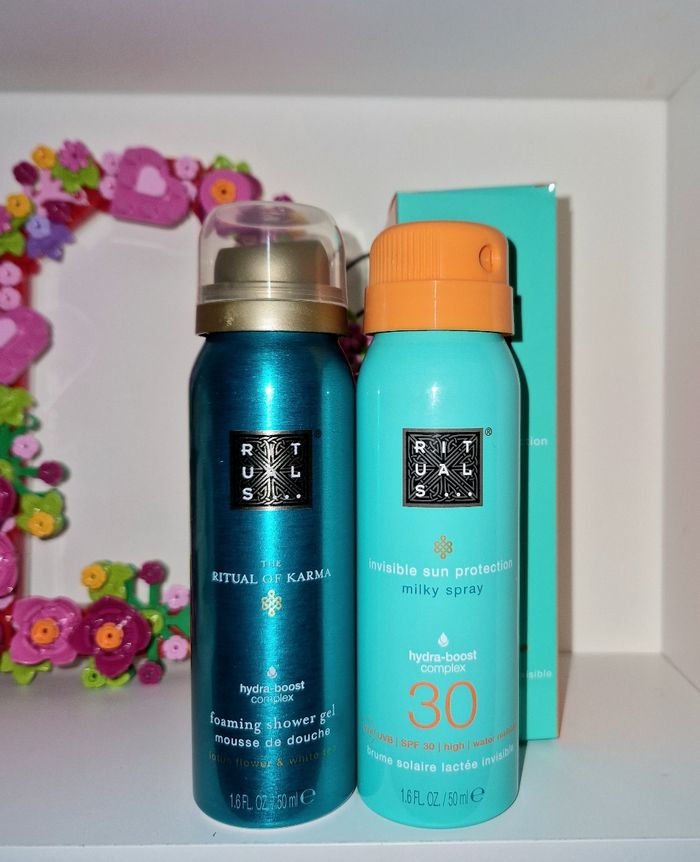 Lot gel douche également brume solaire haute protection rituals collection ritual of karma neuf