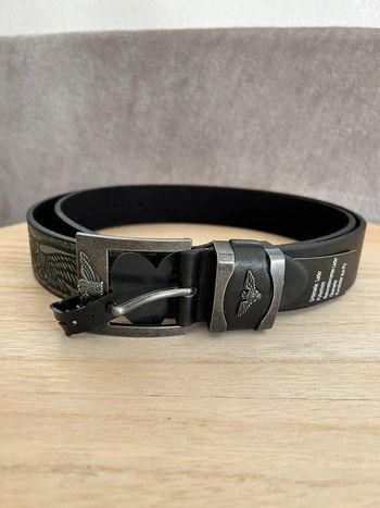 Ceinture en cuir noir taille 115 cm