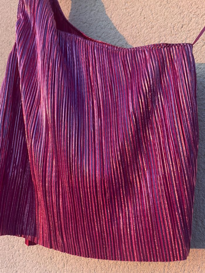 Haut asymétrique rose pailletée - photo numéro 10