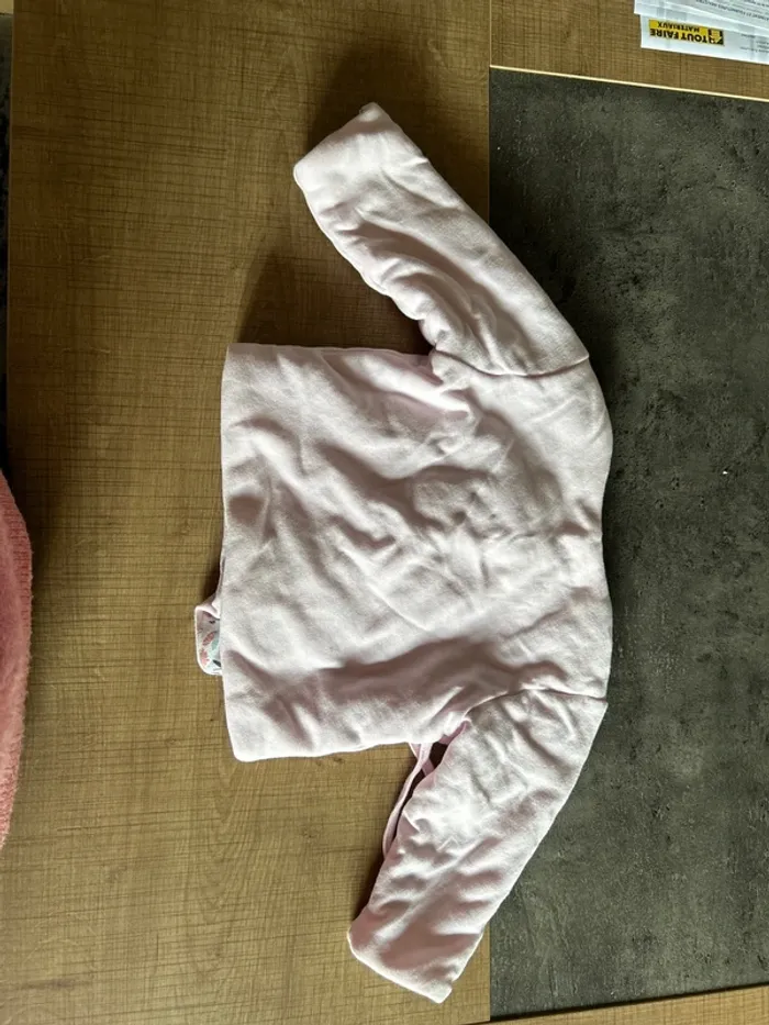 Brassière molletonné, cardigan bébé fille, 9 mois - photo numéro 3