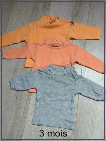 Lot de 3 col roulé 3 mois