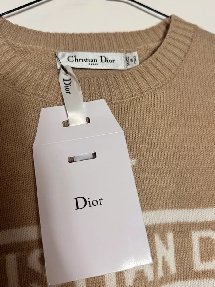 Pull sans manche Christian Dior beige blanc - photo numéro 2