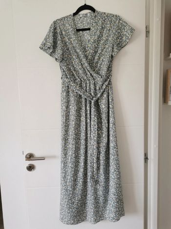 Robe longue blanc/vert