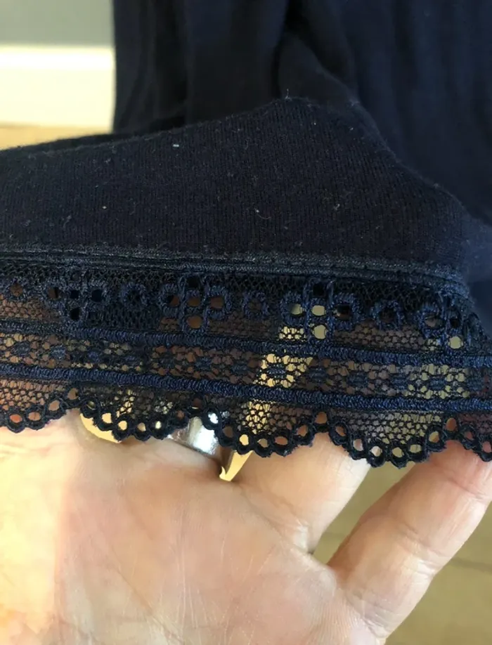 Nuisette bleue marine avec dentelle Etam lingerie taille S en TBE - photo numéro 4