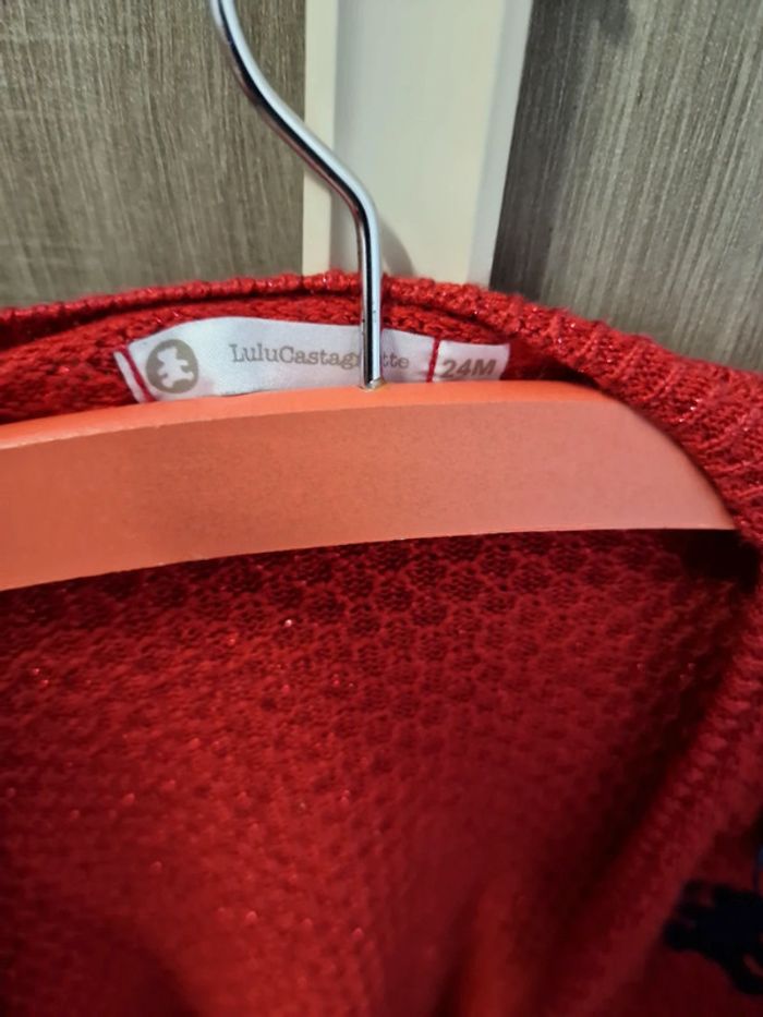 Gilet rouge à paillettes 24 mois - photo numéro 2