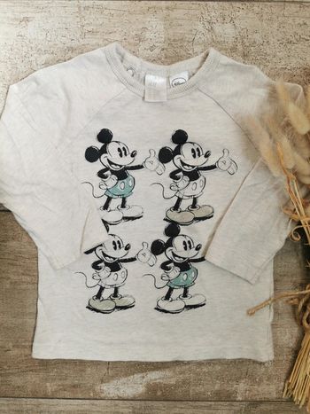 🌸Teeshirt Disney 12/18mois 86cm manches longues mickey HetM