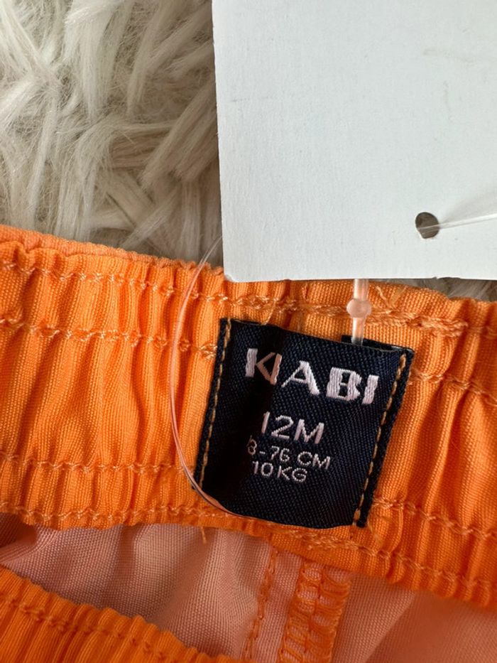 Short de bain orange Kiabi taille 12 mois - photo numéro 3