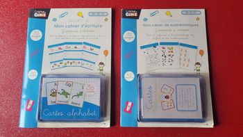 Lot de deux cartes avec cahiers pour enfant MS GS  CP