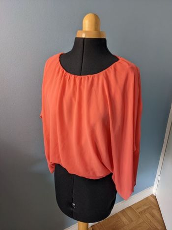 Blouse fluide corail fluo T36/38