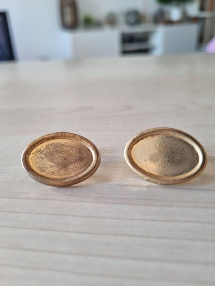 Boutons de manchettes Vintage doré