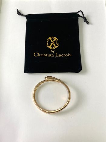Bracelet jonc doré têtes de serpent by Christian Lacroix