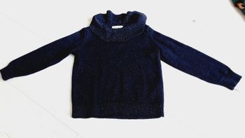 Vêtement fille pull bleu foncé brillant  Vert Baudet 3 ans