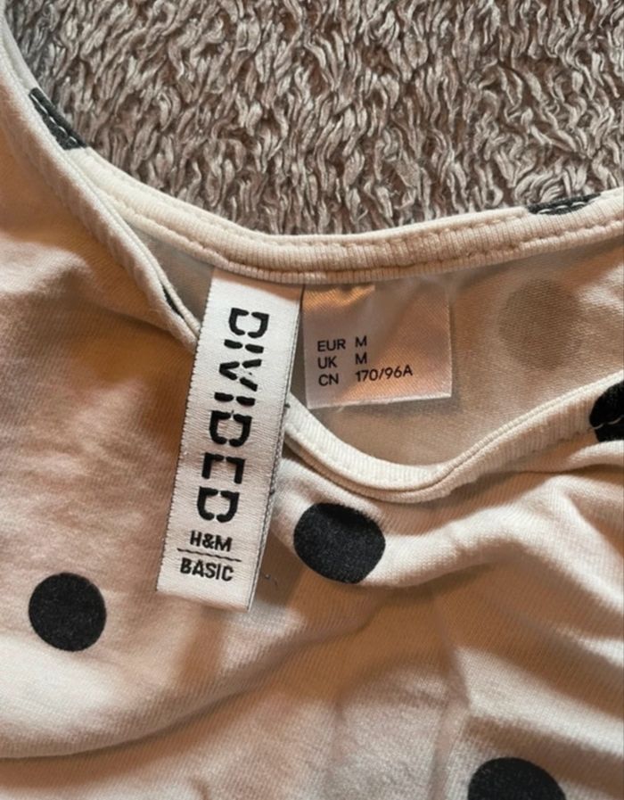 top court blanc à pois H&M - taille M, chic & tendance - photo numéro 2