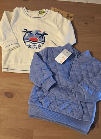 NEUFS (NON PORTÉS)🏷💙😍 superbe teeshirt ml et sweat 6mois garçon 🏷💙