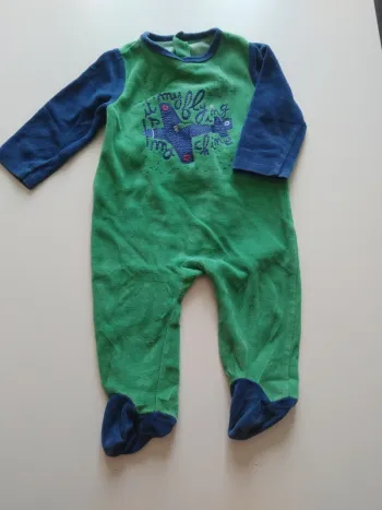 pyjama une pièce velours bébérêve garcon 12 mois