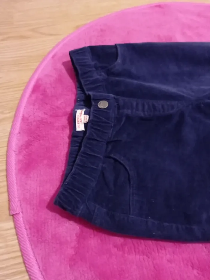 Pantalon en velours bleu marine DPAM 12 ans - photo numéro 2