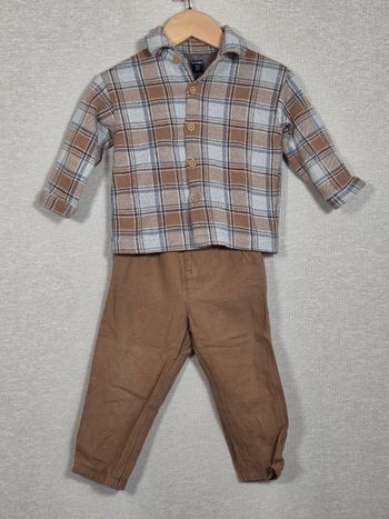 Ensemble 2 pièce  chemise  + pantalon  kiabi  18 mois 86 cm 