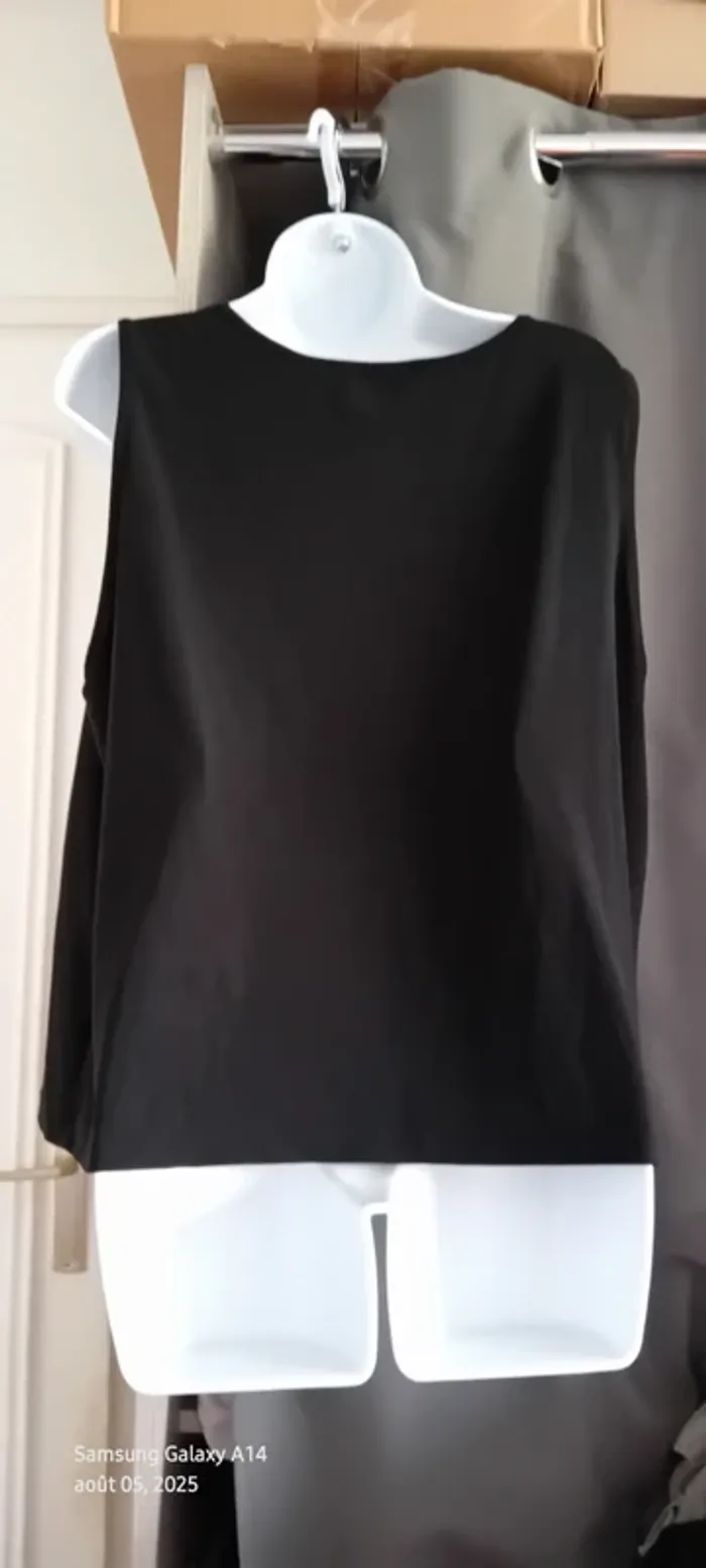 Débardeur fluide col rond noir femme xxl opaline - photo numéro 3