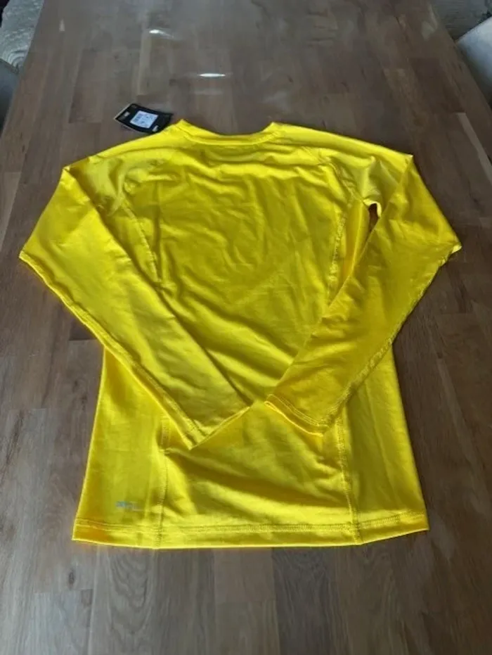 t shirt de sport homme manches longues puma jaune taille M - photo numéro 4