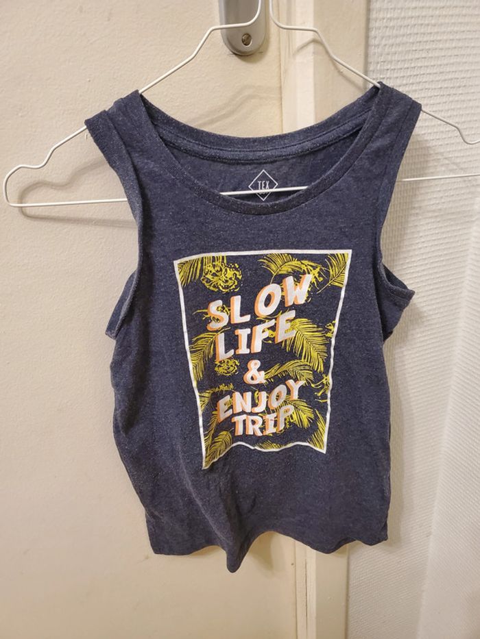 Débardeur garçon gris foncé Tex 7-8 ans