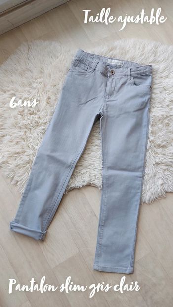 Pantalon slim gris clair 6ans in extenso