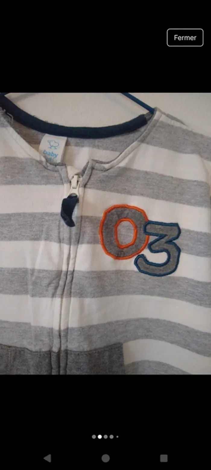 Pyjamas garçon une pièce en 100% coton - photo numéro 2