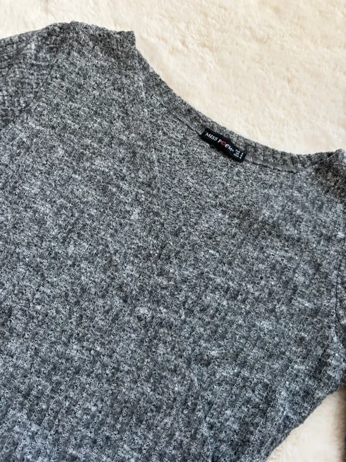 Blouse longues manches gris clair - photo numéro 3