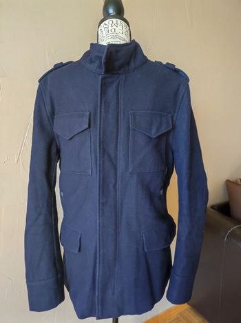 Dufflecoat en laine bleu marine Zara taille L