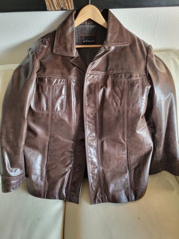 Veste en cuir marron  taille L