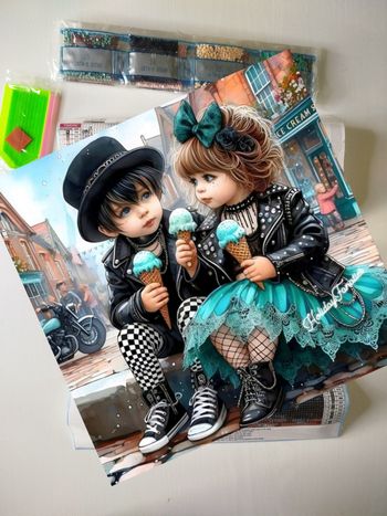 Diamond painting couple enfants Bon chic bon genre 💕# S332
