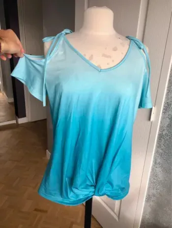 Tee-shirt dégradé bleu