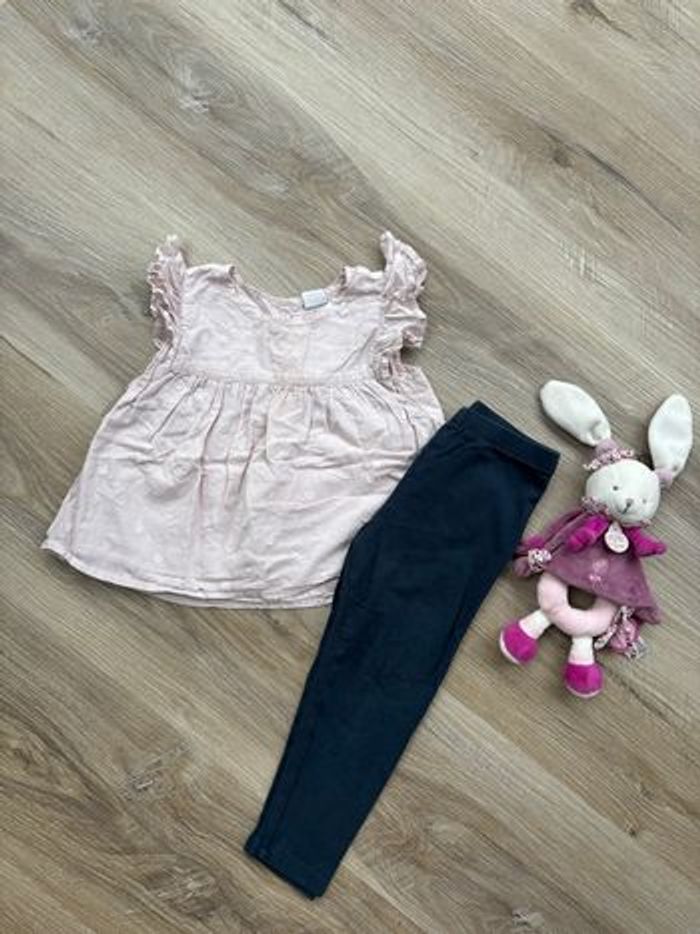 Ensemble blouse + legging taille 24 mois
