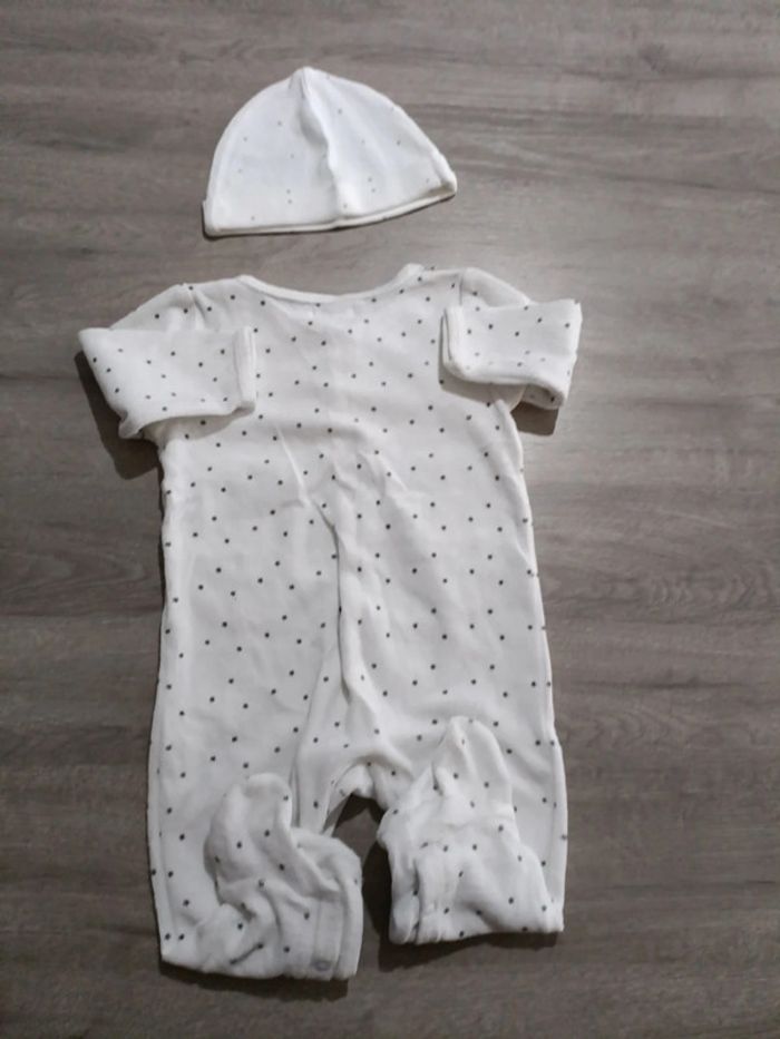 Grenouillère + Bonnet bébé 6 mois - GEMO - Très bon état - photo numéro 4