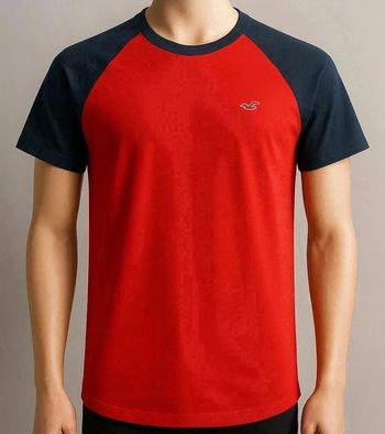 🟥 T-shirt Hollister rouge et bleu marine 🟦