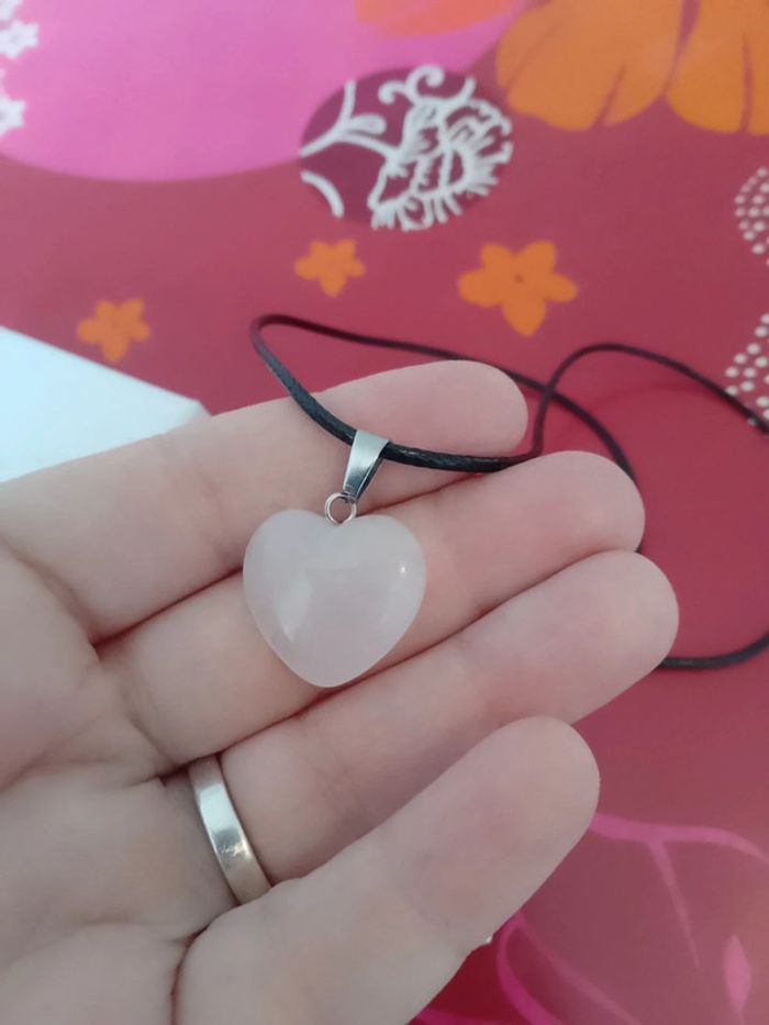 Collier coeur de cristal de quartz - photo numéro 2