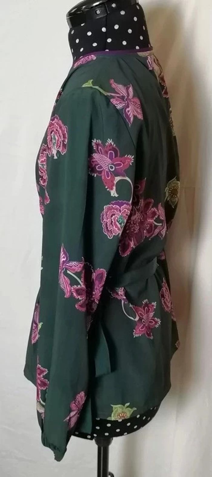 Top haut cache-coeur vert bouteille violet B.Young - photo numéro 9