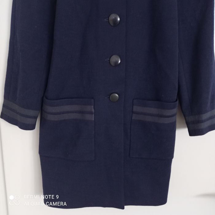 Manteau bleu marine en laine t38/40 - photo numéro 3