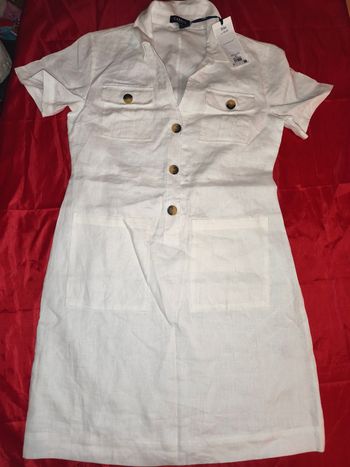 Robe doublée blanche Caroll 36 en lin