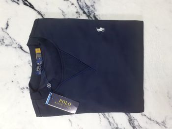 Sweat col rond RALPH LAUREN - Taille XL - Couleur bleu logo brodé blanc - NEUF