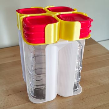 Rangement Blanc et Jaune 12 pots & 12 couvercles Multidélices