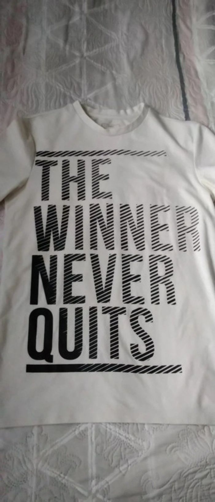 Tee-shirt blanc the winner homme xs bershka - photo numéro 4