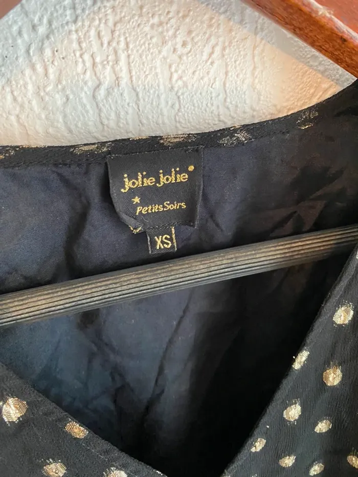Blouse noire et dorée taille xs 34 Jolie Jolie petits soirs - photo numéro 2