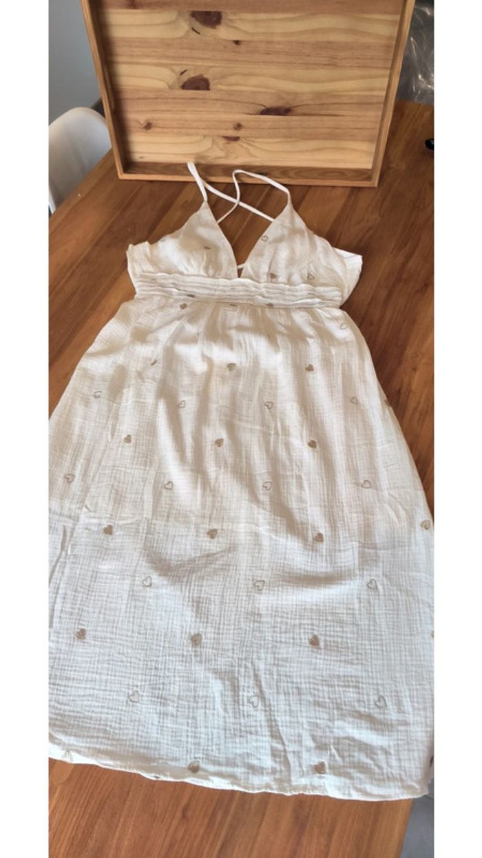 Robe mi-longue gaz de coton brodé été xxl - photo numéro 4