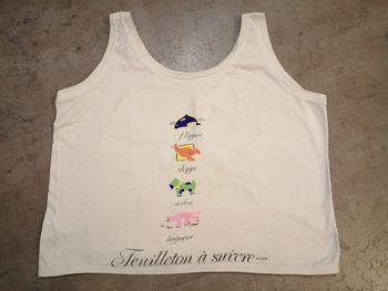 Top débardeur blanc avec dessins 16 ans