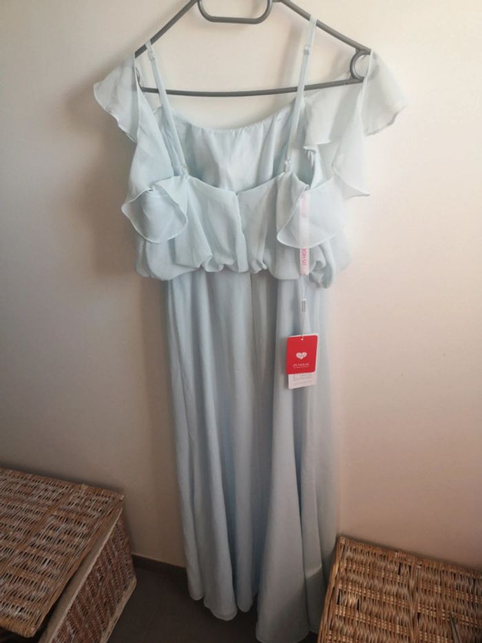 Robe longue de cérémonie bleu clair brume - photo numéro 5