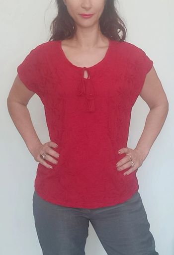 Blouse été rouge casual ethnique taille 46