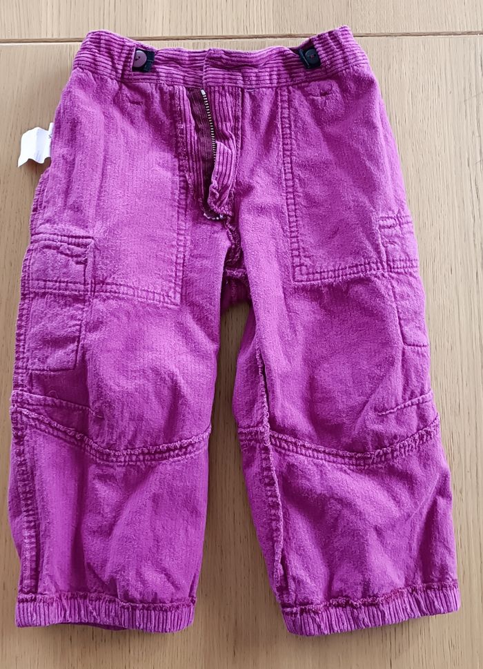 Pantalon Catimini 3 ans velours côtelé fushia fille - photo numéro 3