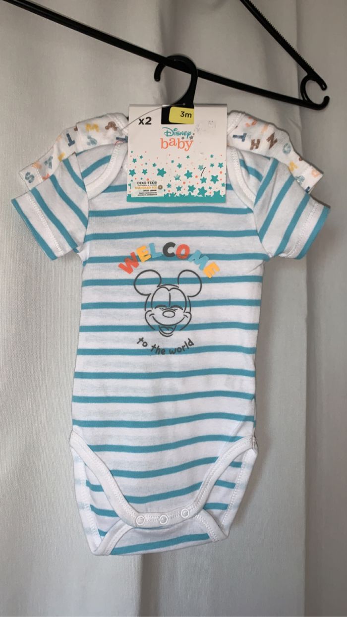 2 bodies Disney Mickey Taille 3 Mois