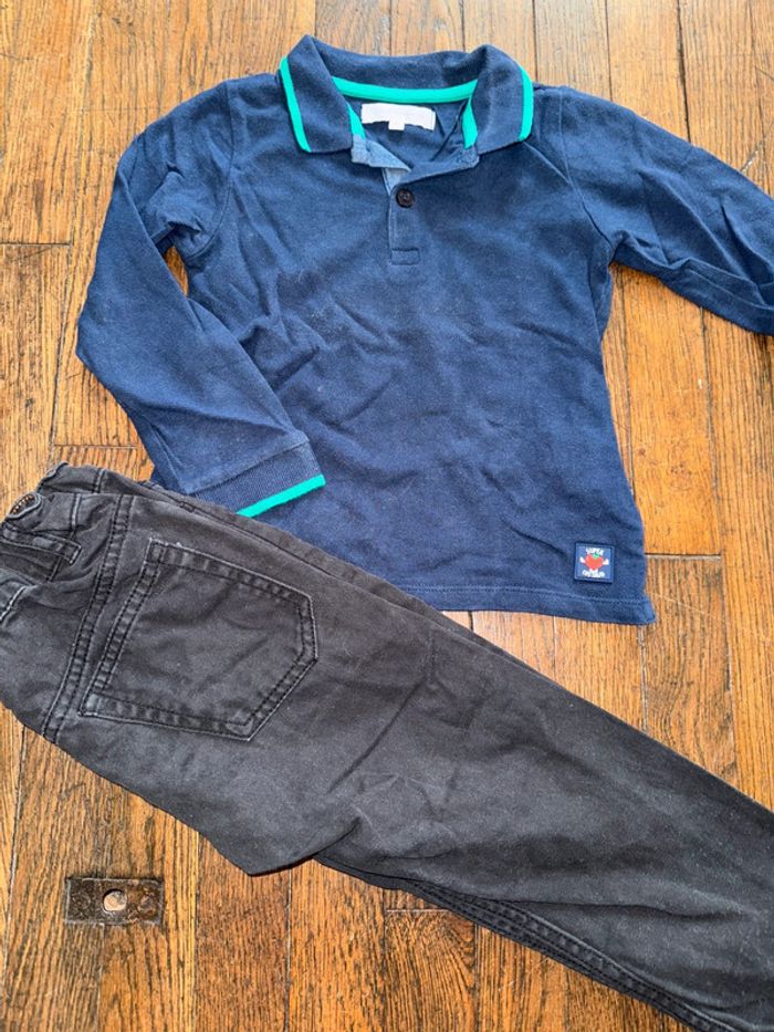 Polo cadet Rousselle et jeans H&M 3 ans - photo numéro 2